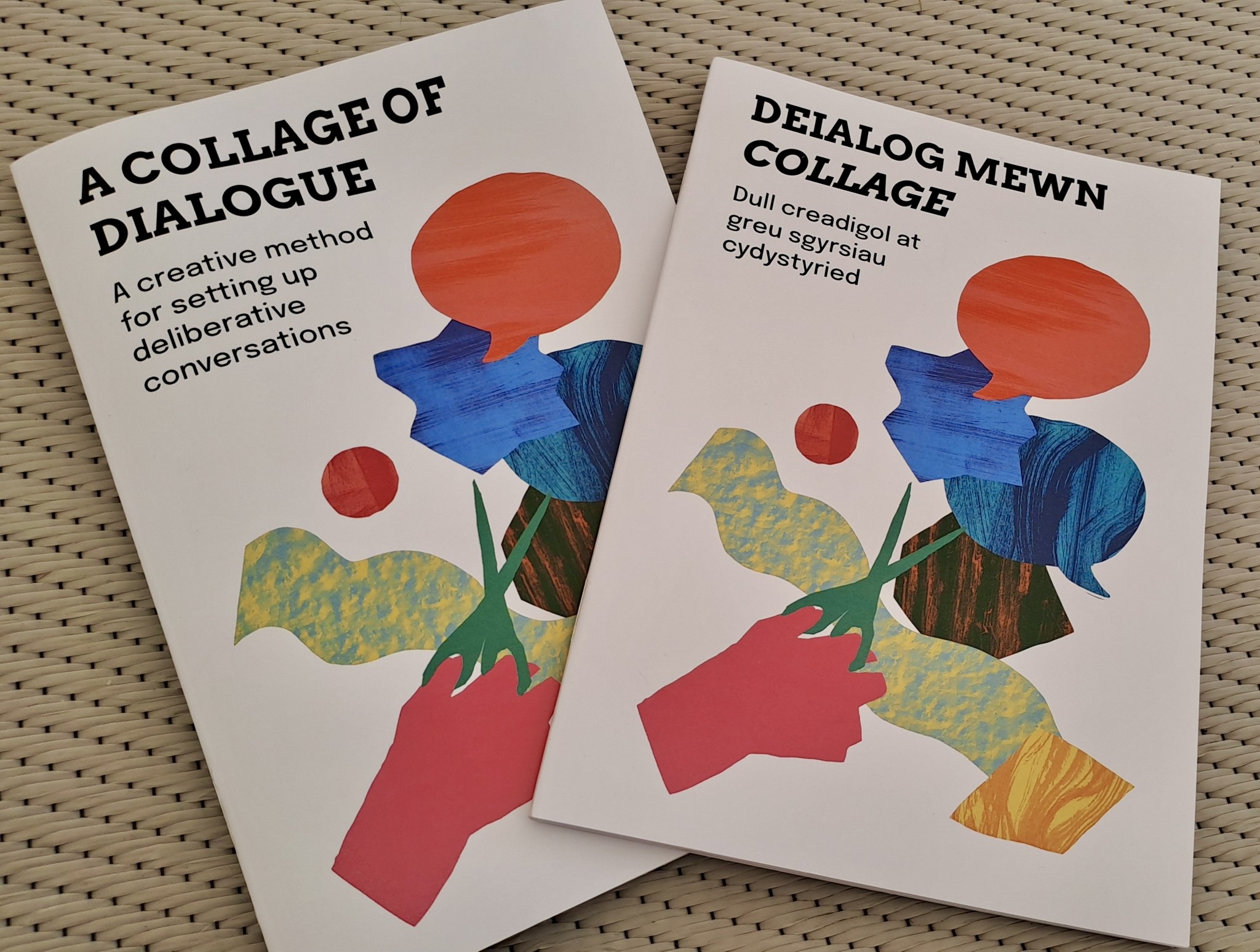 The cover of a booklet / downloadable toolkit offering a simple step-by-step guide to running a two-hour workshop using collage making as a method of setting up deliberative conversations and exploring political, social and economic challenges.